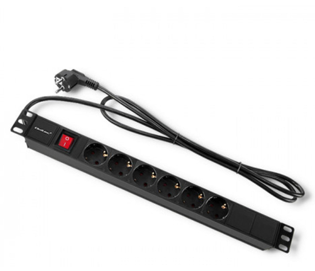 Qoltec Listwa zasilająca PDU do RACK 19'' 1U 16A  6xSCHUKO  2m - 1329983 - zdjęcie 2